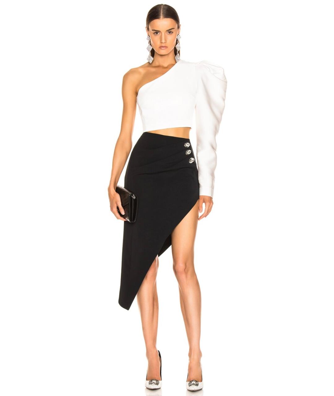 DAVID KOMA Черная вискозная юбка миди, фото 6