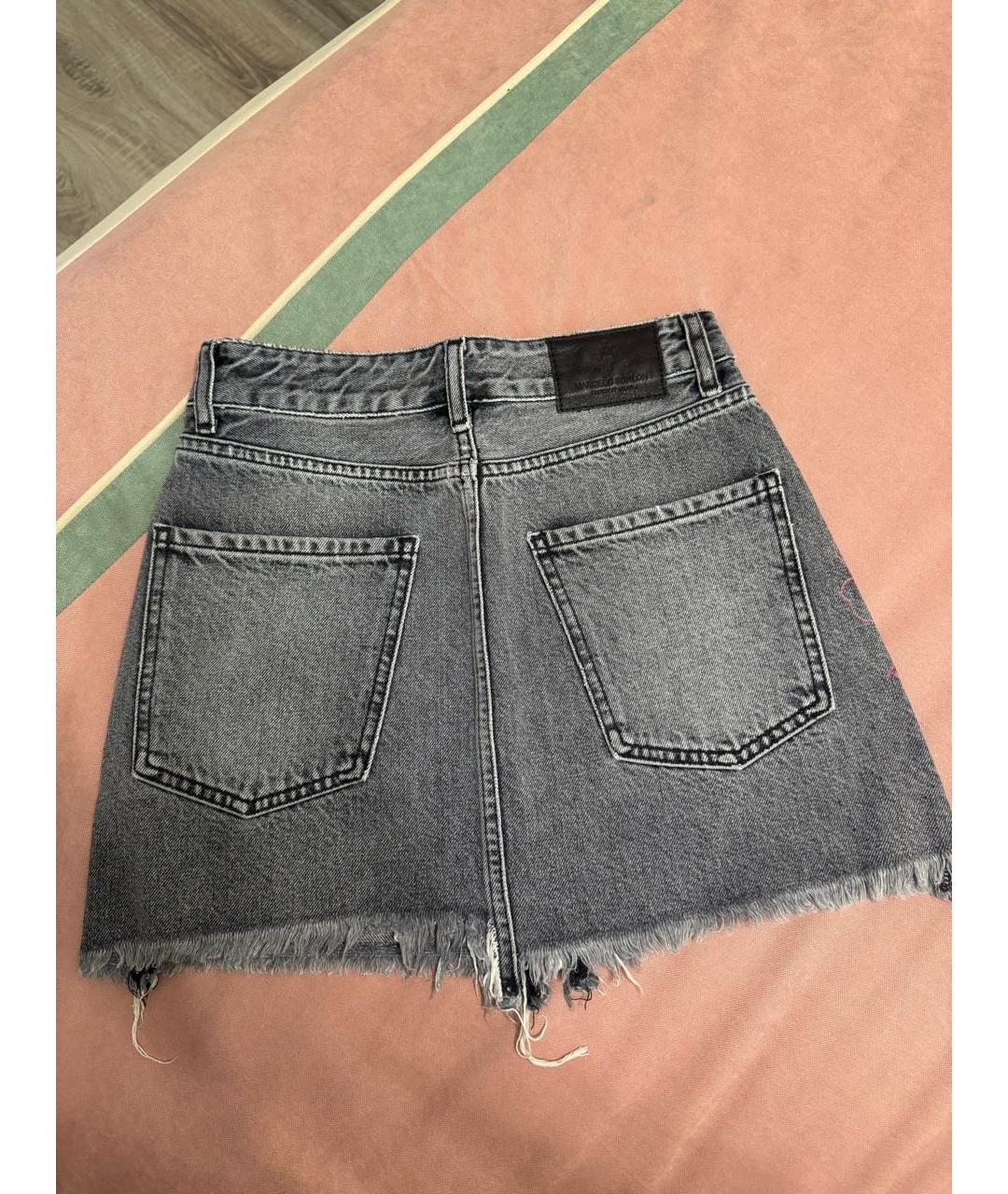 MARCELO BURLON Голубая деним юбка мини, фото 2