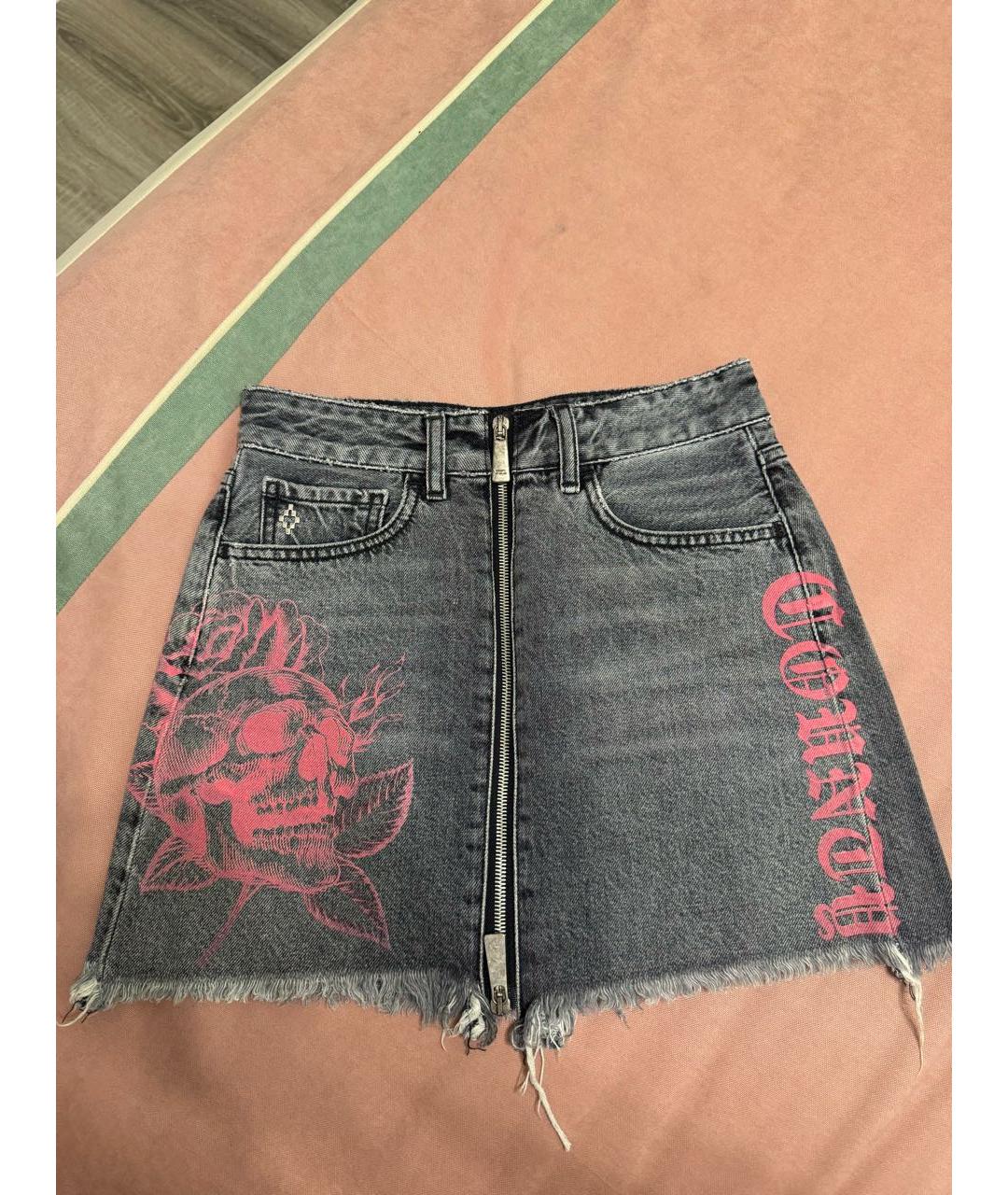 MARCELO BURLON Голубая деним юбка мини, фото 5