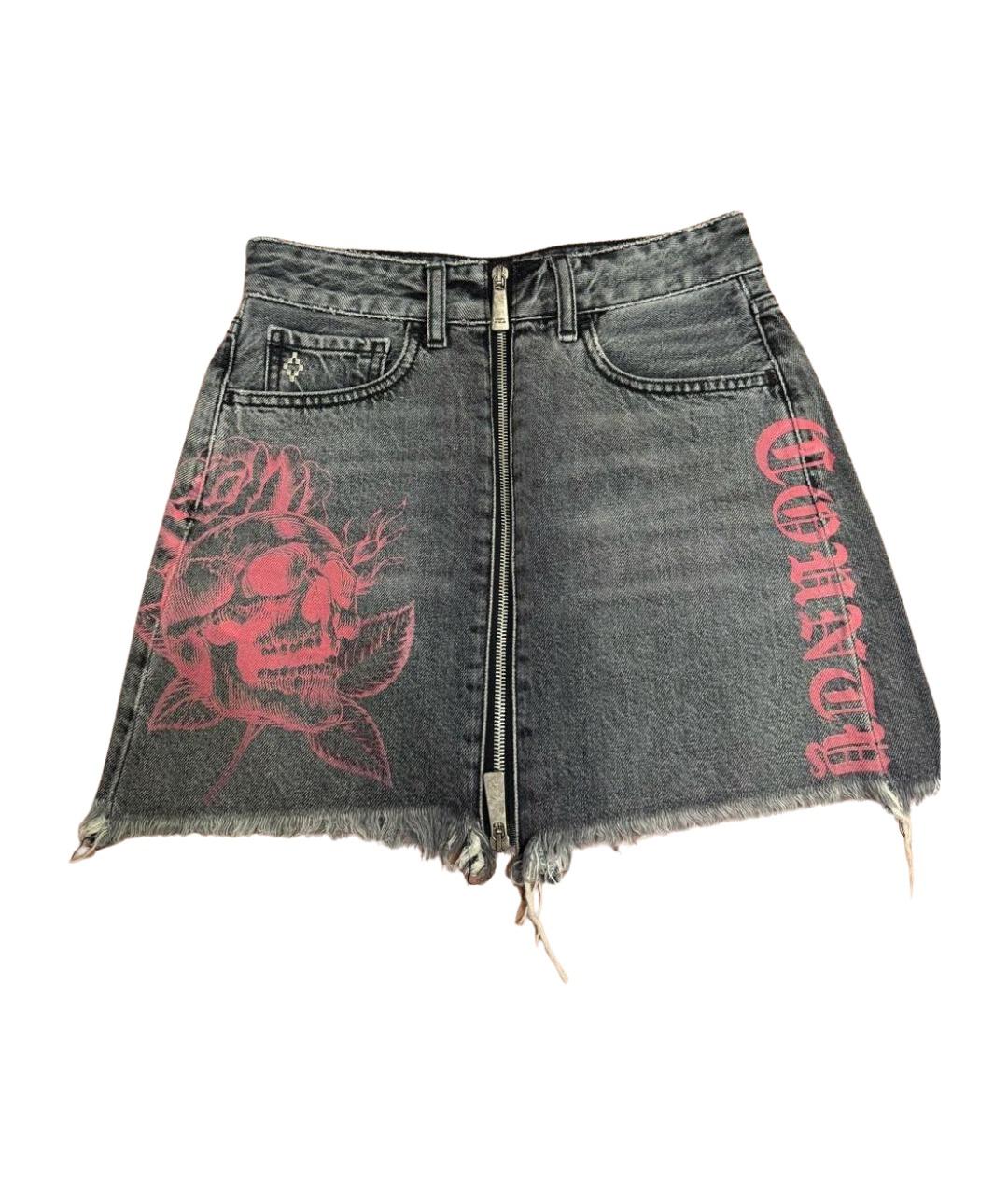 MARCELO BURLON Голубая деним юбка мини, фото 1