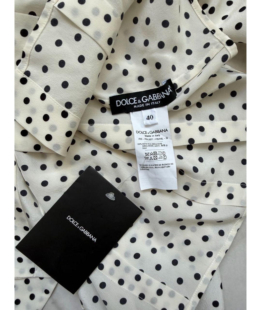 DOLCE&GABBANA Белая шелковая блузы, фото 4