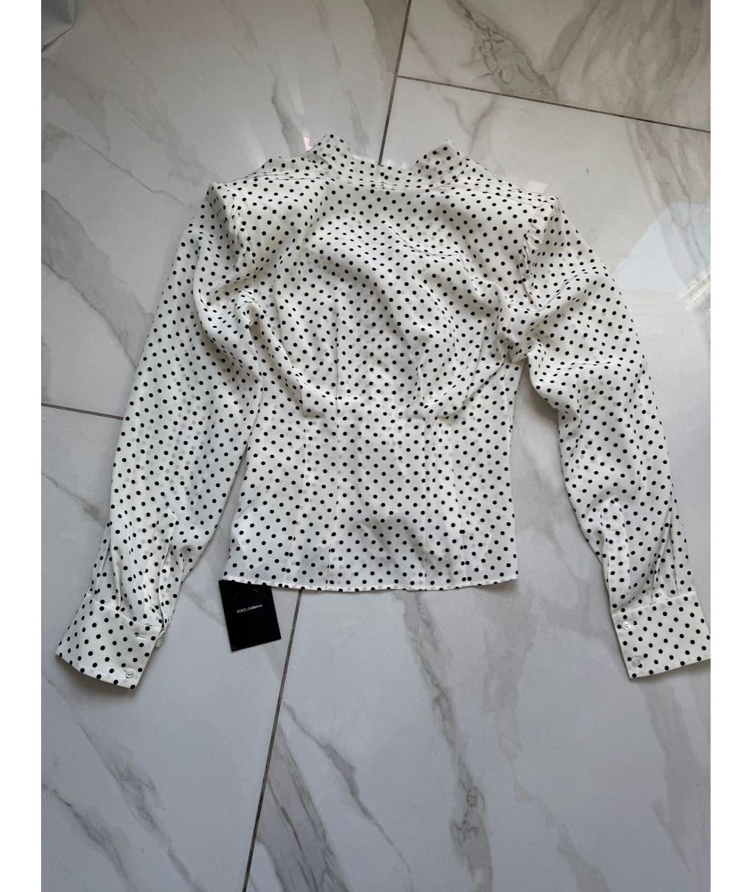 DOLCE&GABBANA Белая шелковая блузы, фото 2