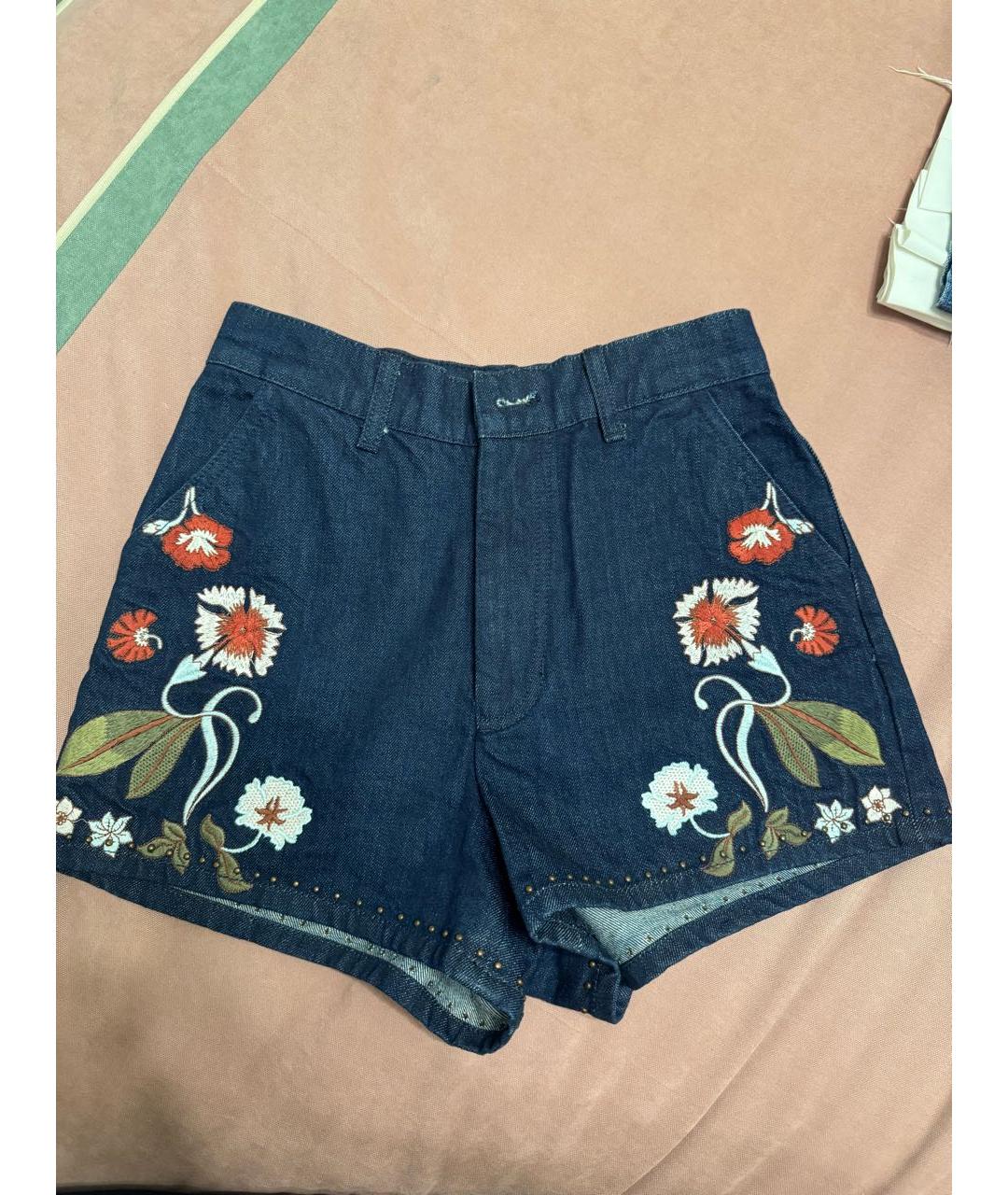 SANDRO Темно-синие деним шорты, фото 7