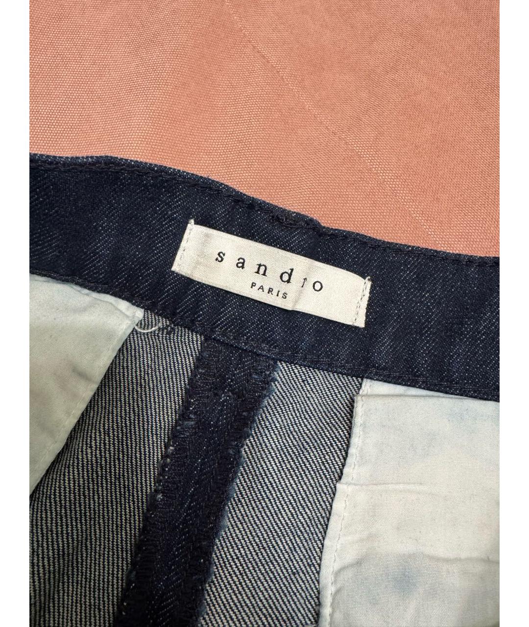 SANDRO Темно-синие деним шорты, фото 3