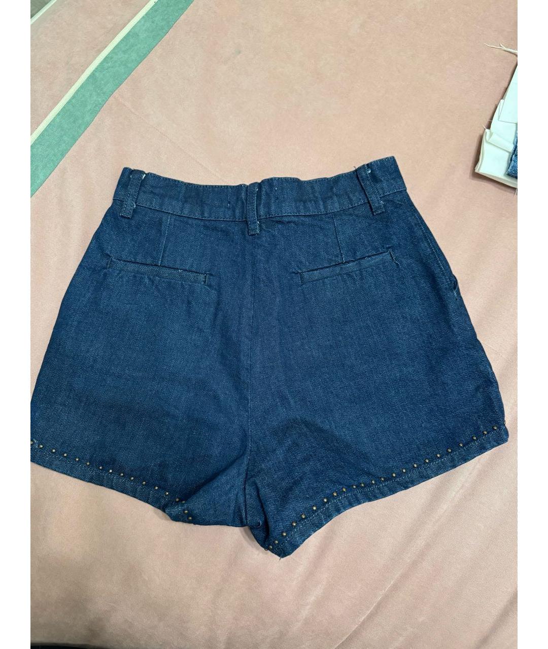 SANDRO Темно-синие деним шорты, фото 2