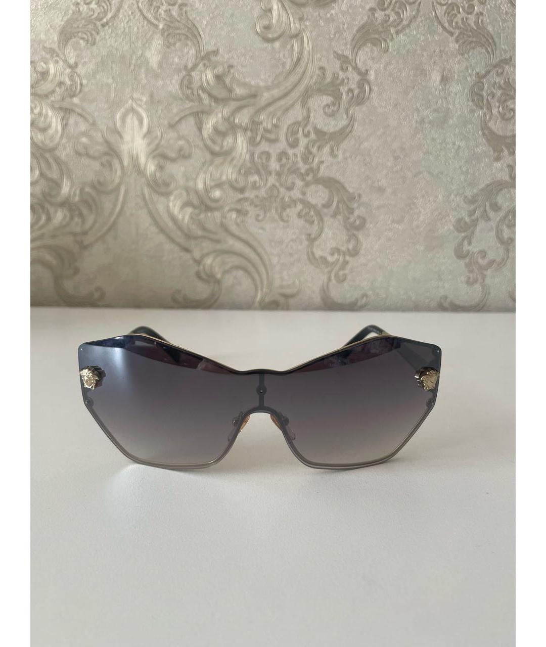 VERSACE Золотые металлические солнцезащитные очки, фото 8