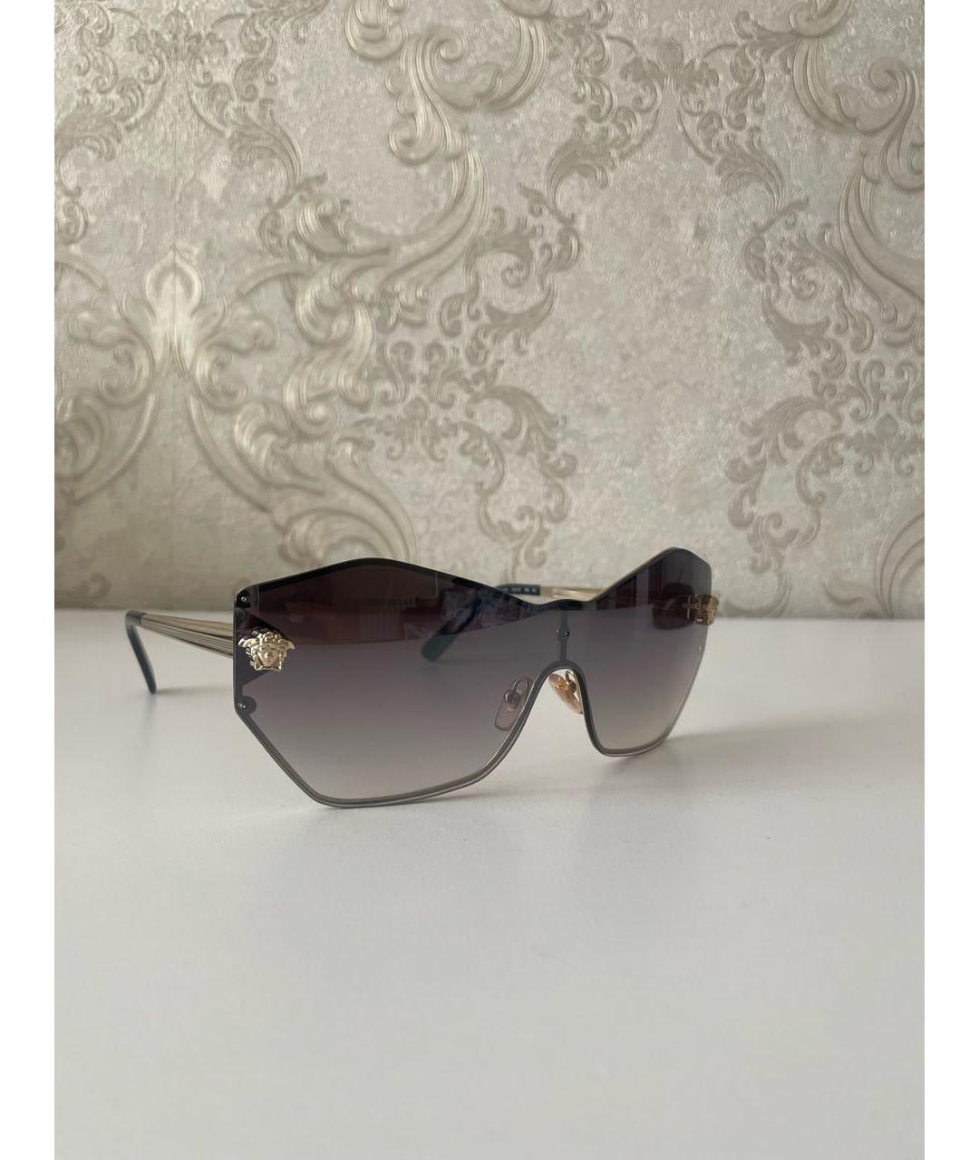 VERSACE Золотые металлические солнцезащитные очки, фото 2