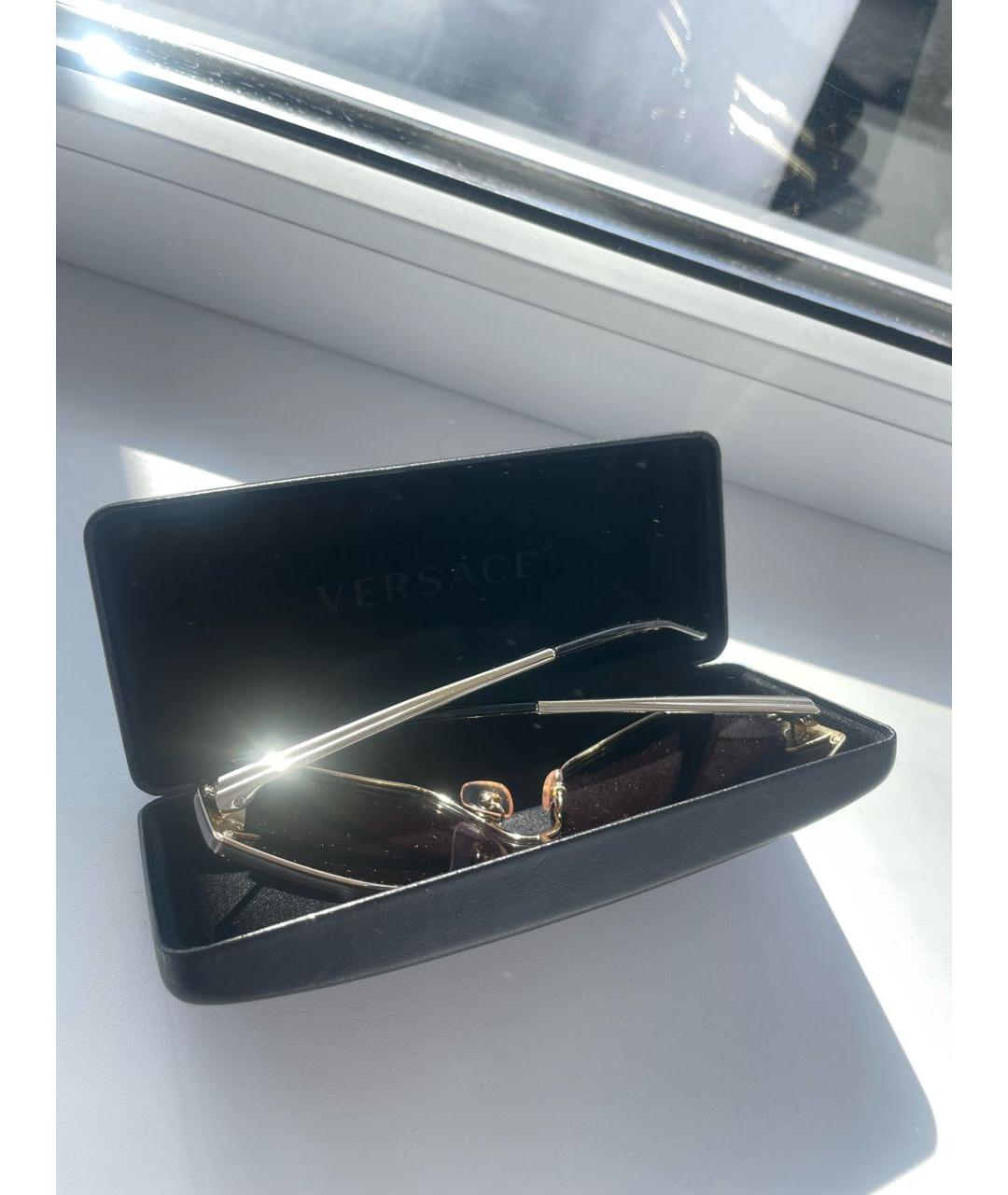 VERSACE Золотые металлические солнцезащитные очки, фото 6