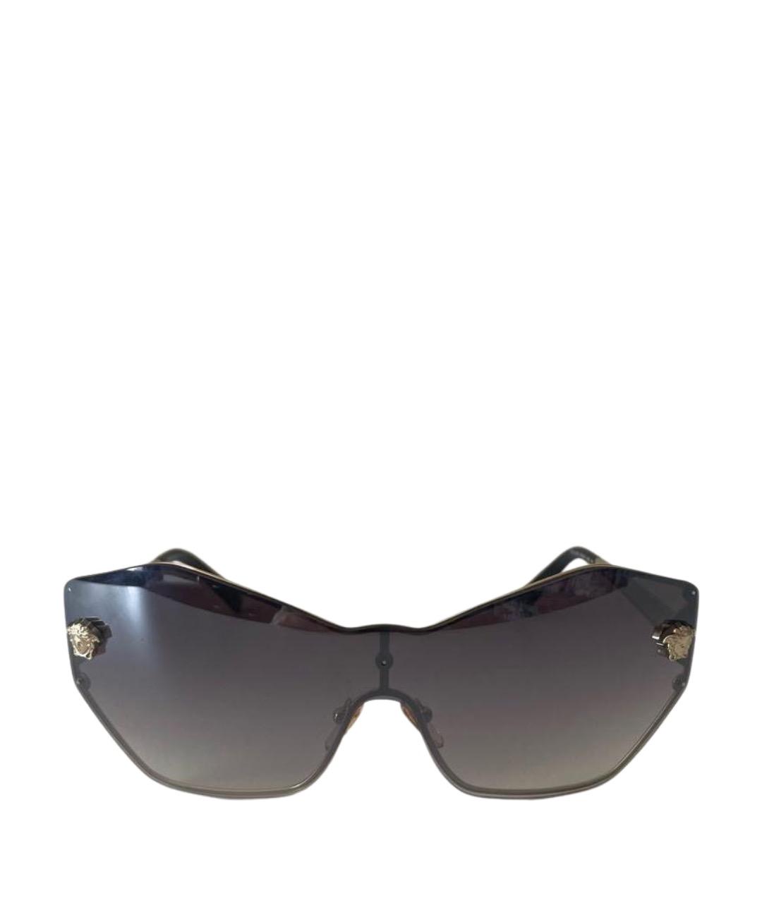 VERSACE Золотые металлические солнцезащитные очки, фото 1