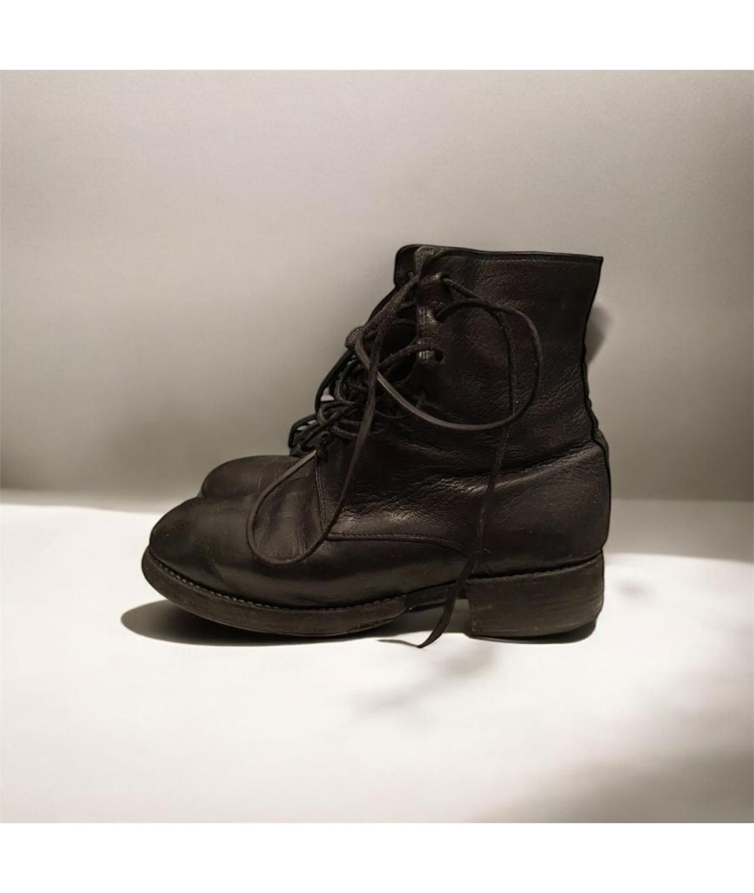 GUIDI Черные кожаные высокие ботинки, фото 7