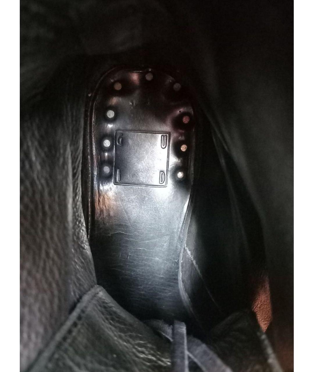 GUIDI Черные кожаные высокие ботинки, фото 5