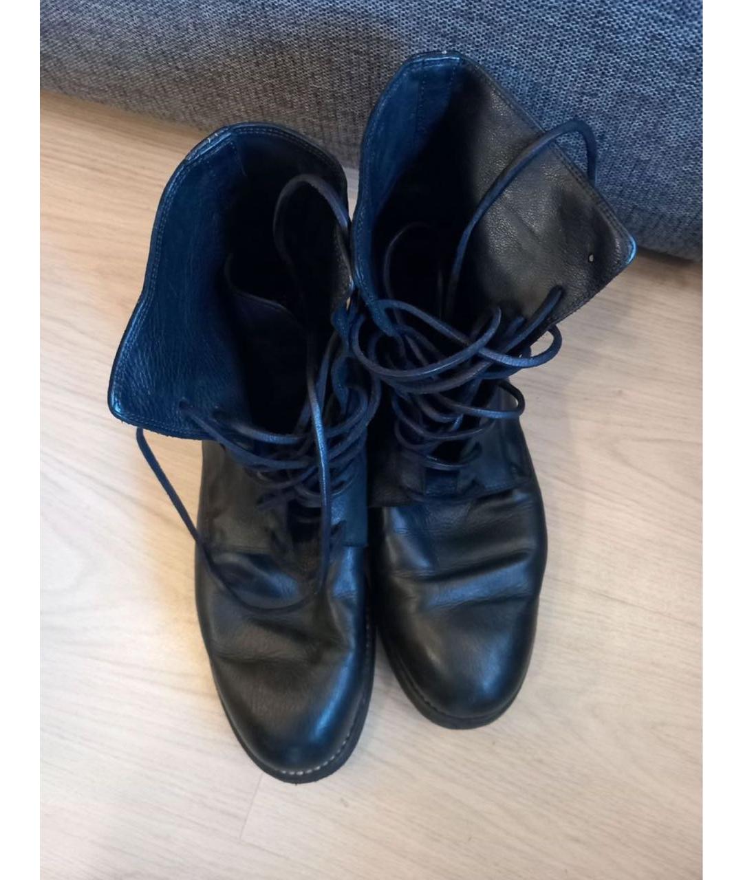 GUIDI Черные кожаные высокие ботинки, фото 3
