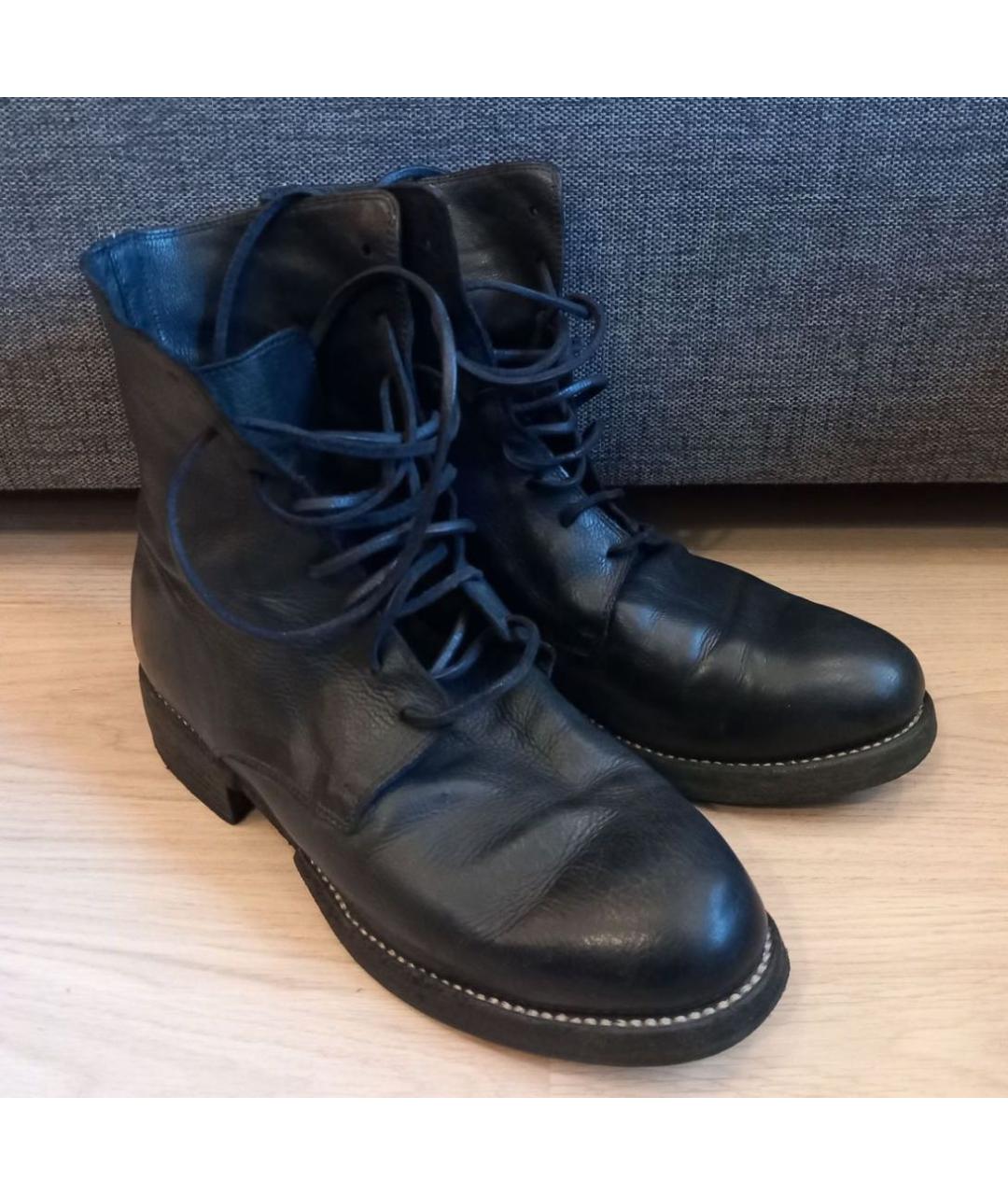 GUIDI Черные кожаные высокие ботинки, фото 2