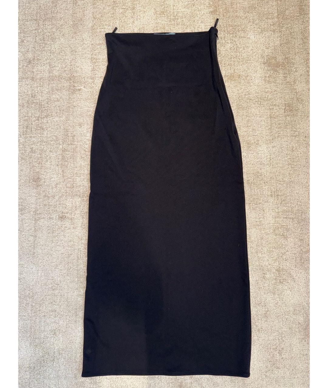 PRADA Черная полиамидовая юбка макси, фото 8