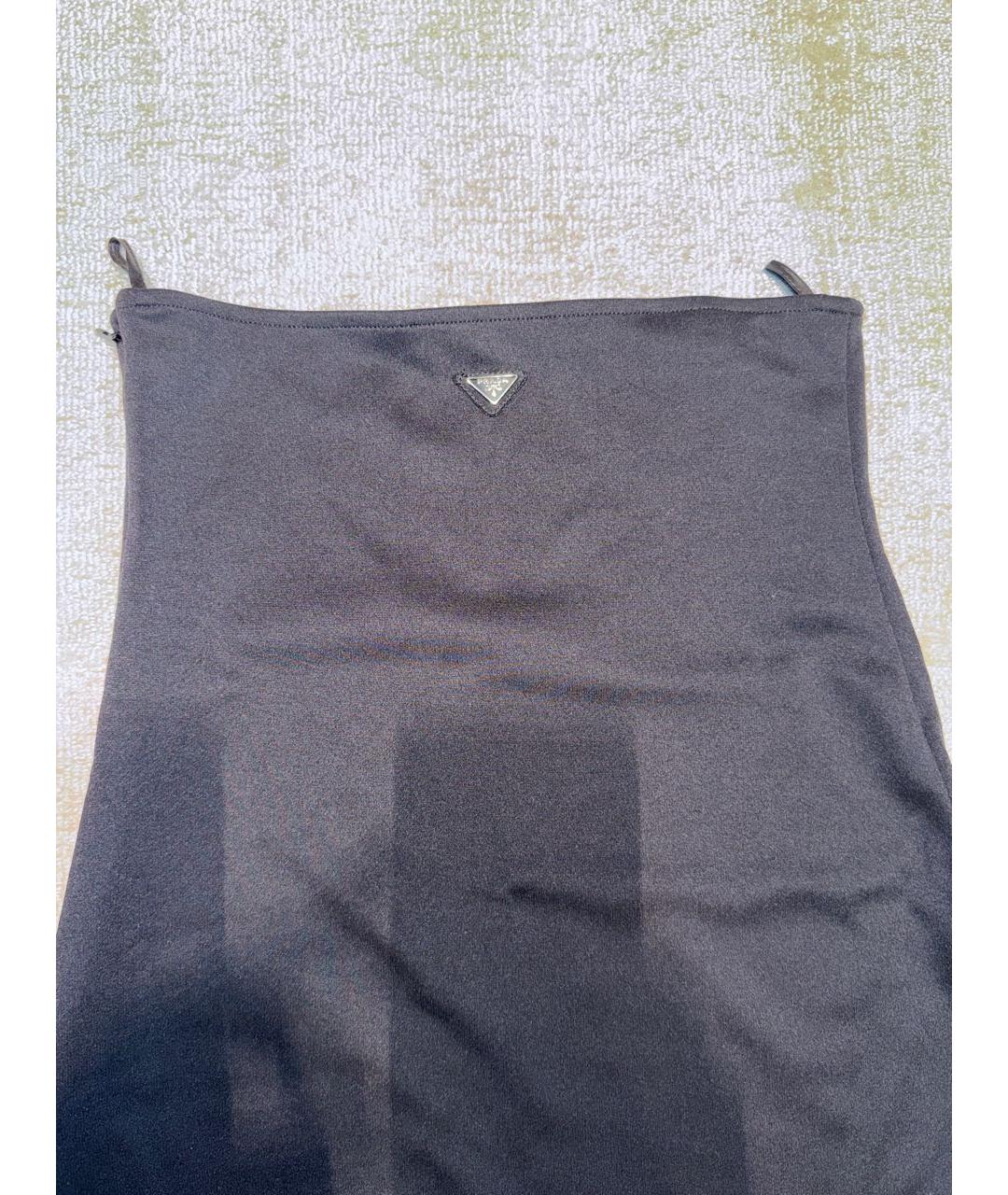 PRADA Черная полиамидовая юбка макси, фото 3