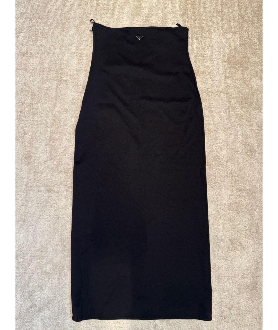 PRADA Черная полиамидовая юбка макси, фото 2