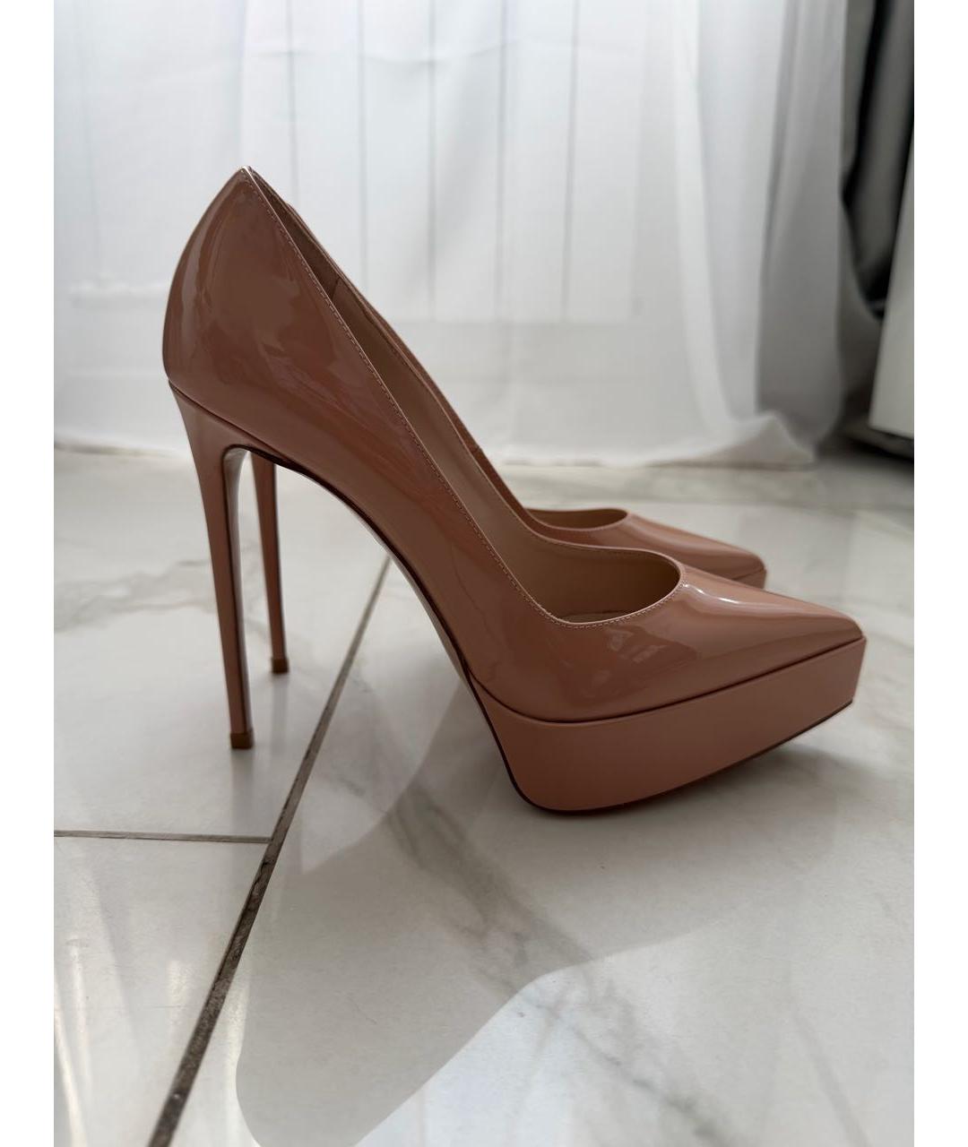 LE SILLA Бежевые туфли из лакированной кожи, фото 7