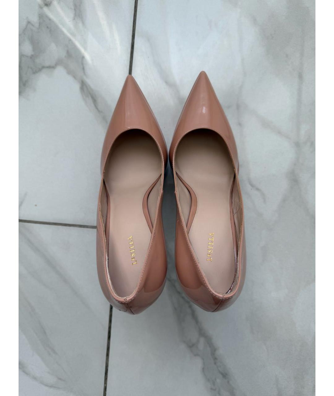 LE SILLA Бежевые туфли из лакированной кожи, фото 3