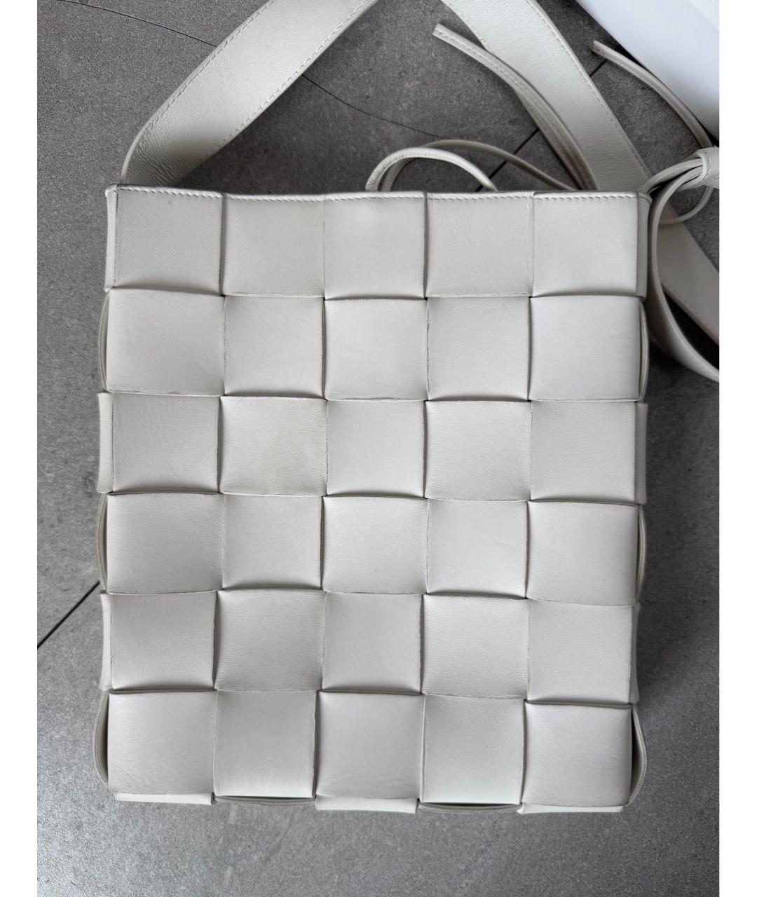 BOTTEGA VENETA Белая кожаная сумка через плечо, фото 2