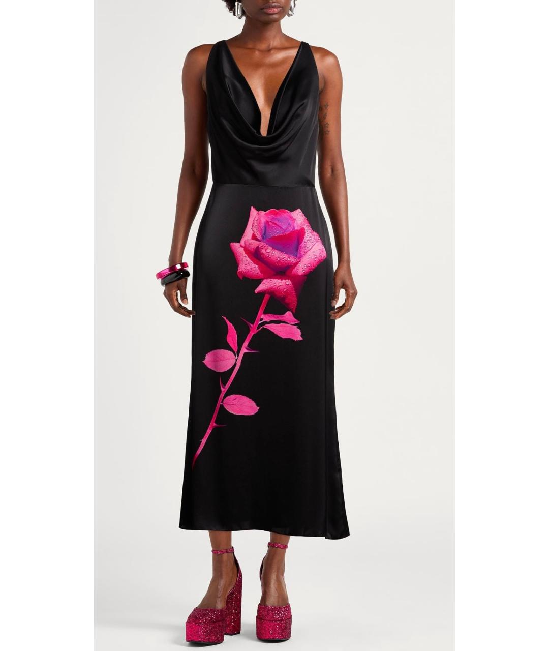 DAVID KOMA Черное шелковое коктейльное платье, фото 5