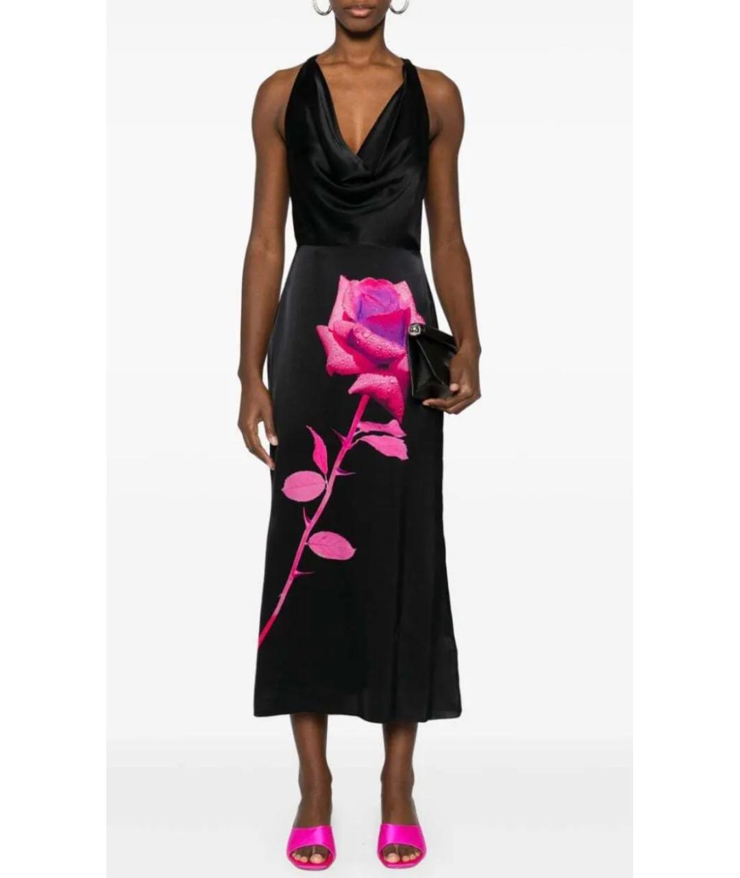 DAVID KOMA Черное шелковое коктейльное платье, фото 2