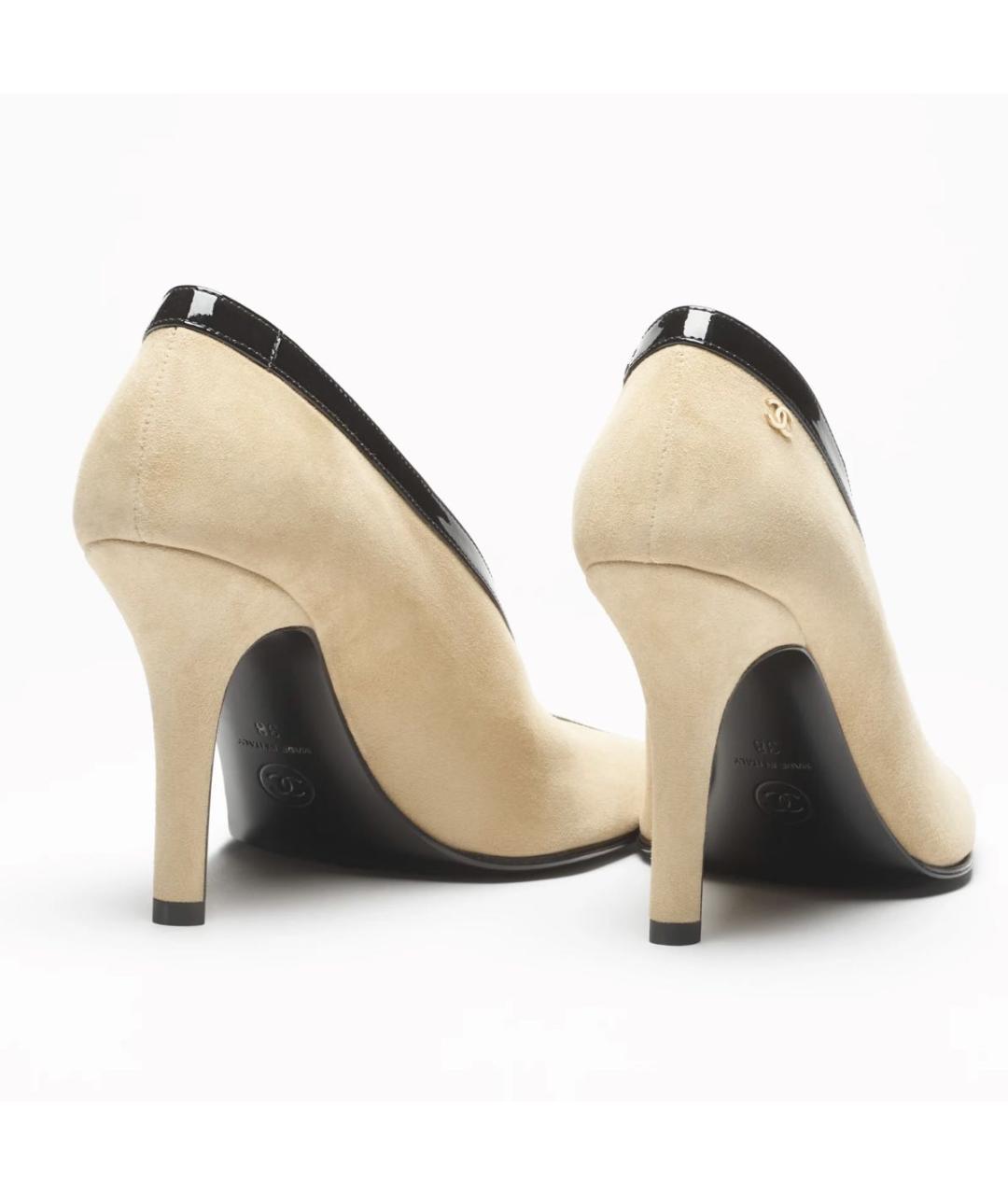 CHANEL Бежевые замшевые туфли, фото 4