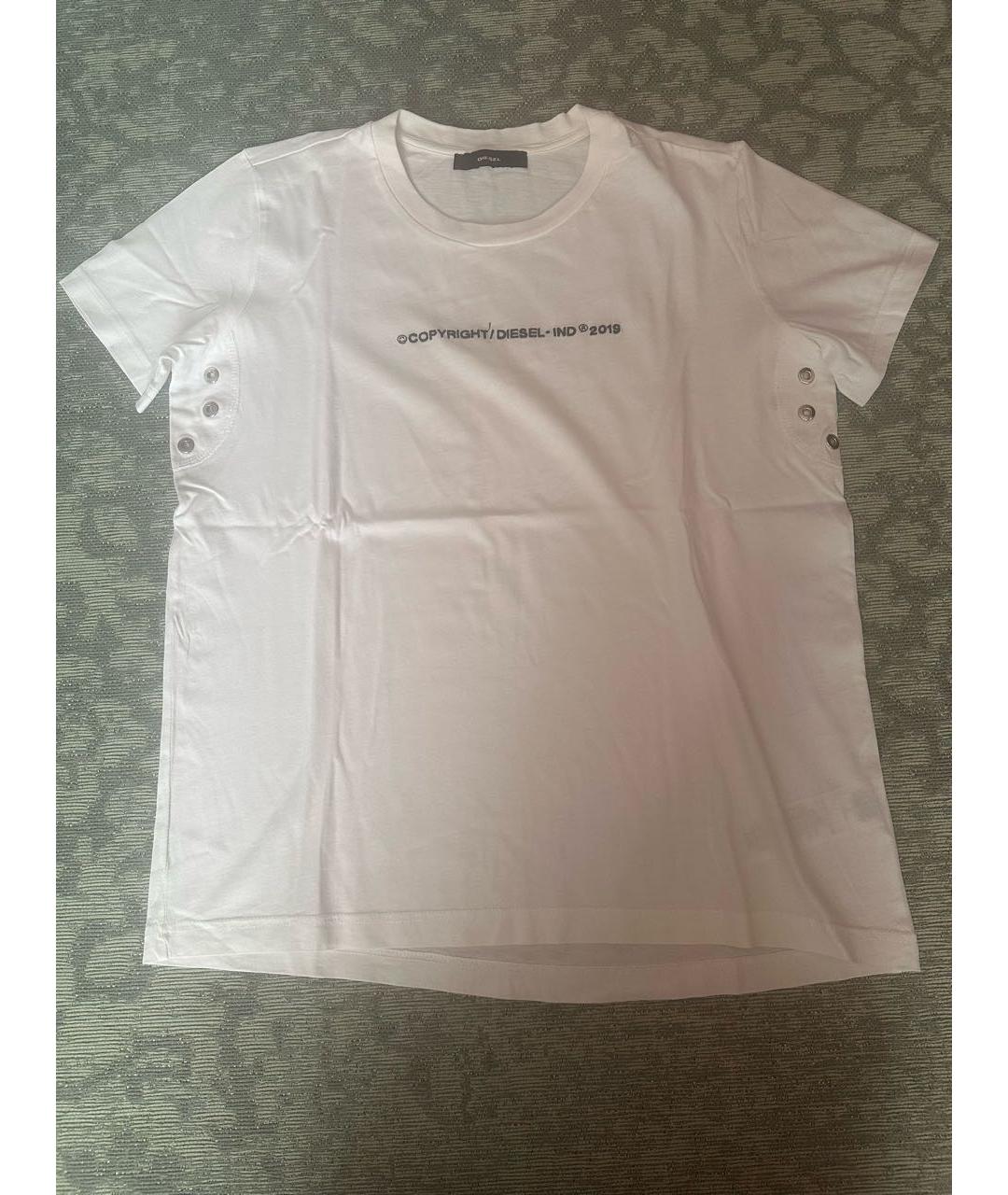 DIESEL Белая хлопковая футболка, фото 5