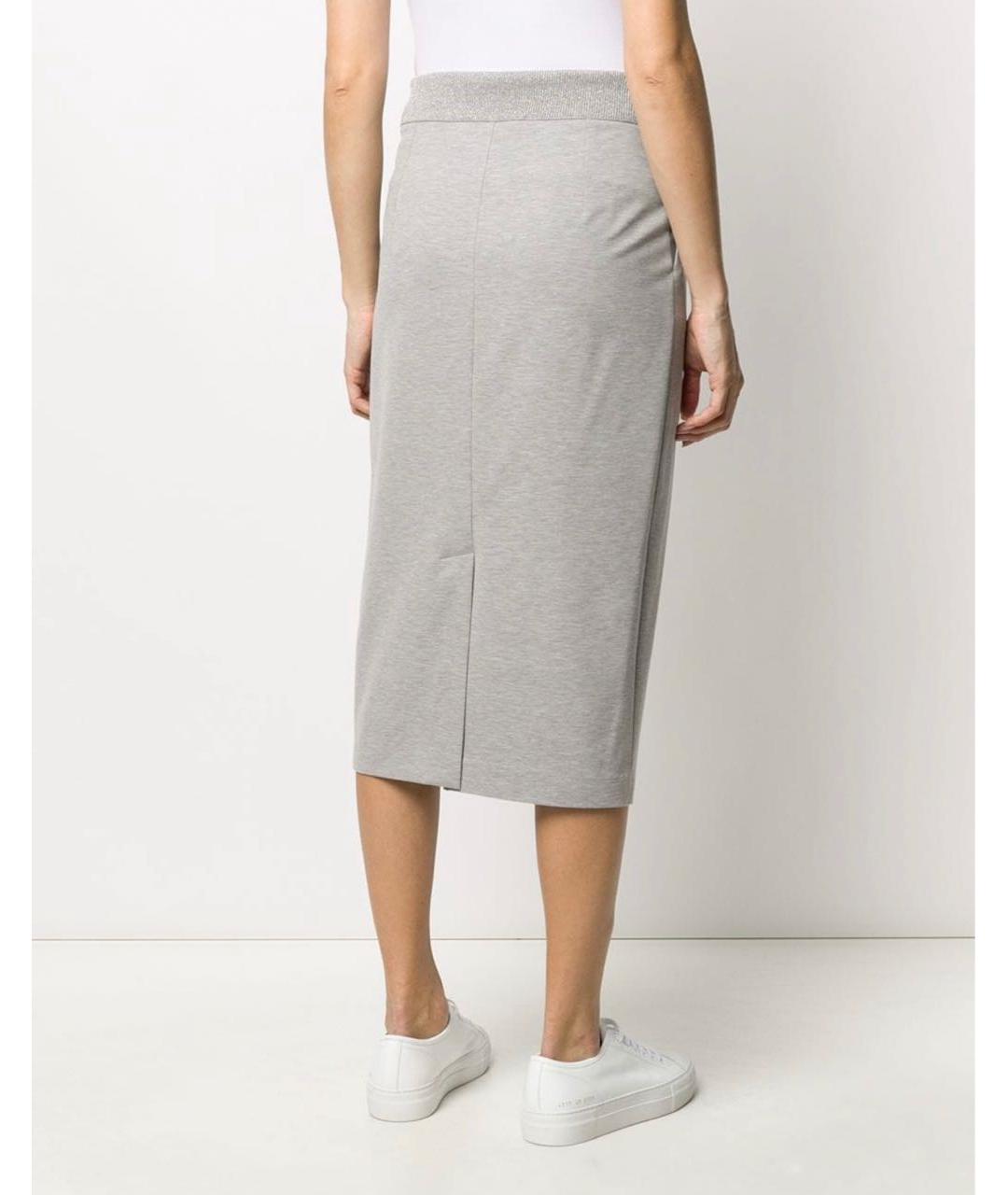 FABIANA FILIPPI Серая хлопковая юбка миди, фото 4