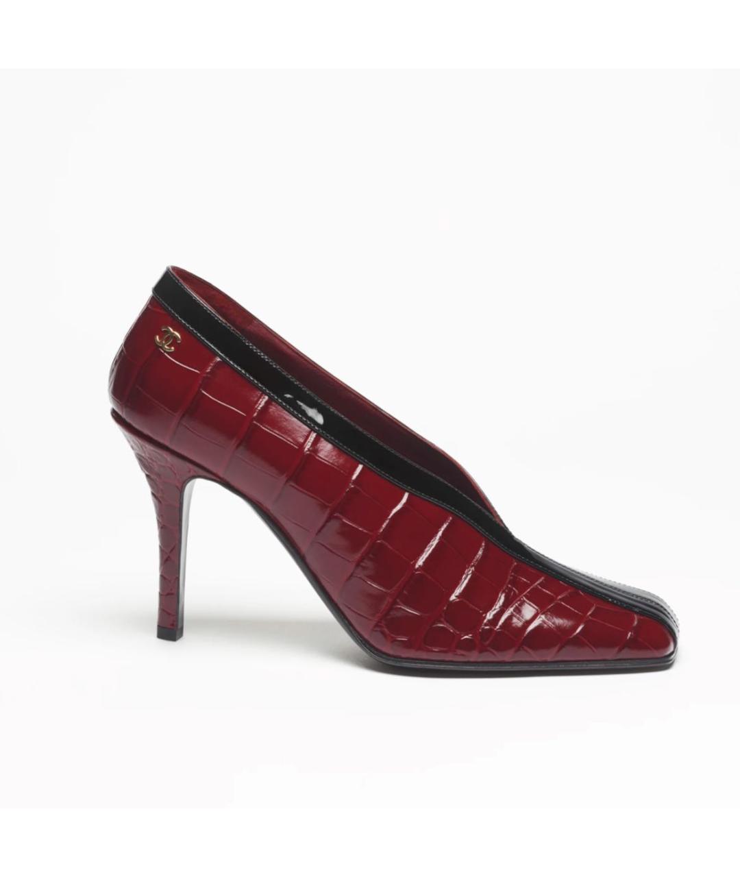 CHANEL Бордовые кожаные туфли, фото 6