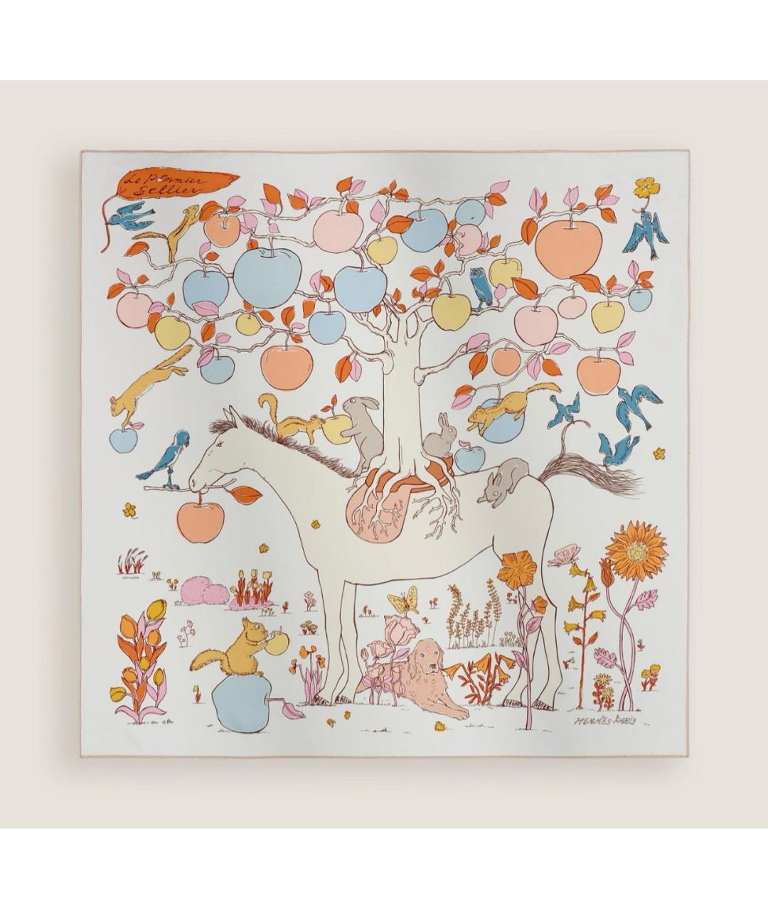 HERMES Мульти шелковый платок, фото 6