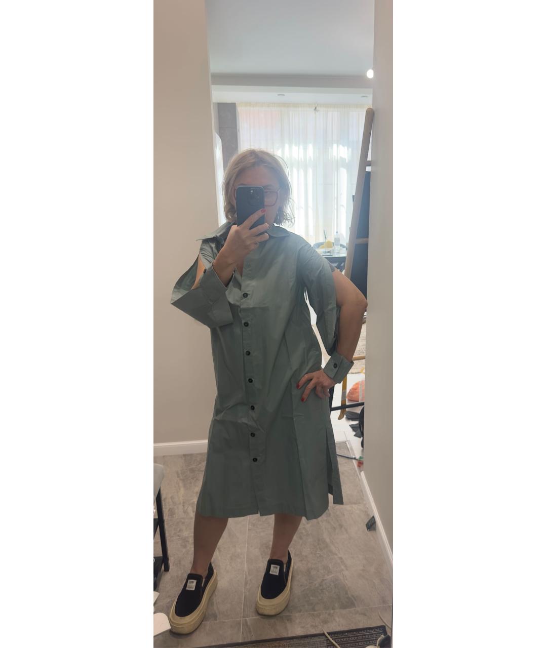 ERIKA CAVALLINI Бирюзовое хлопковое повседневное платье, фото 6