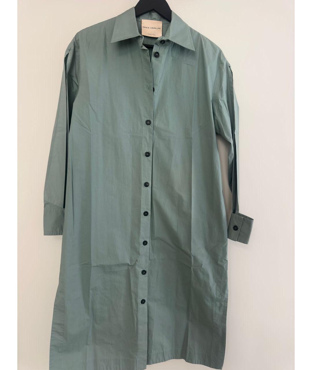 ERIKA CAVALLINI Бирюзовое хлопковое повседневное платье, фото 7