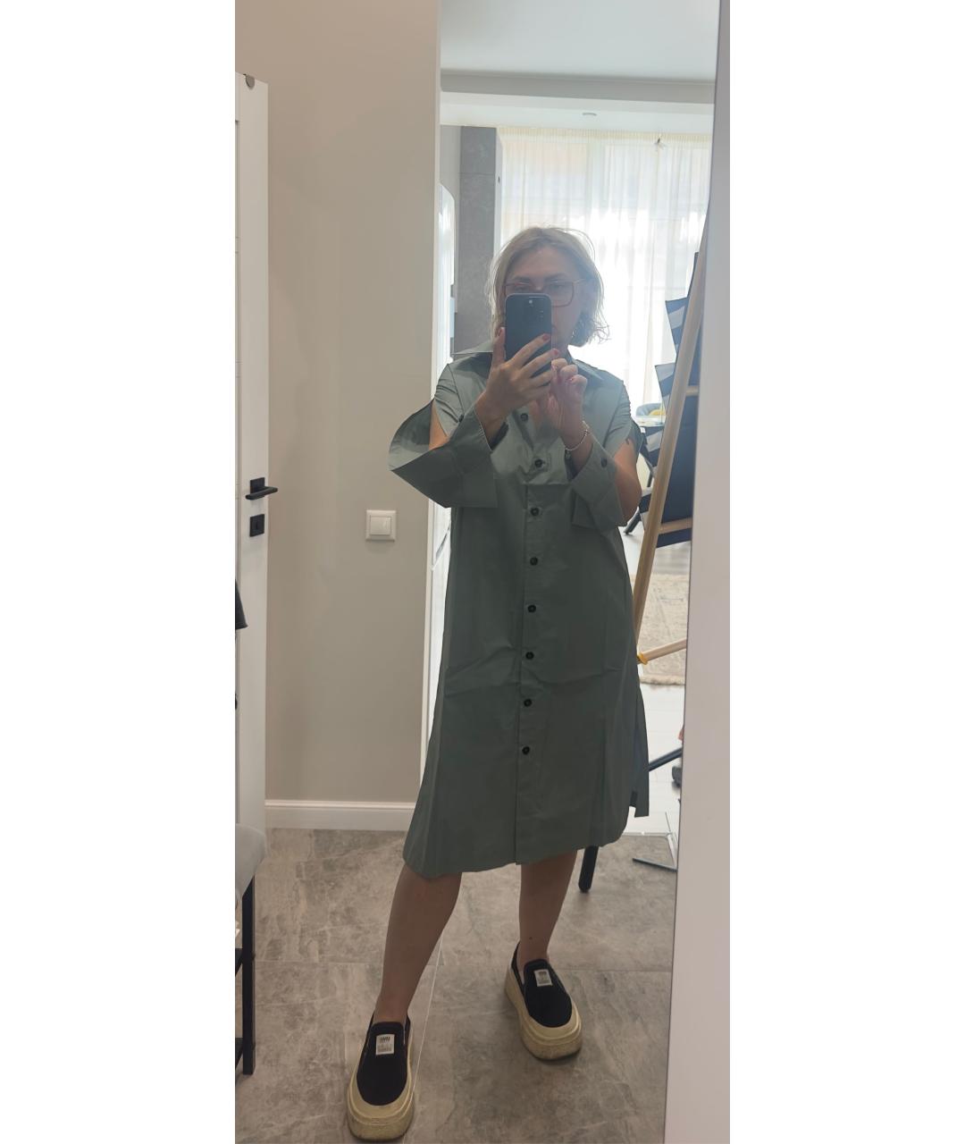 ERIKA CAVALLINI Бирюзовое хлопковое повседневное платье, фото 5