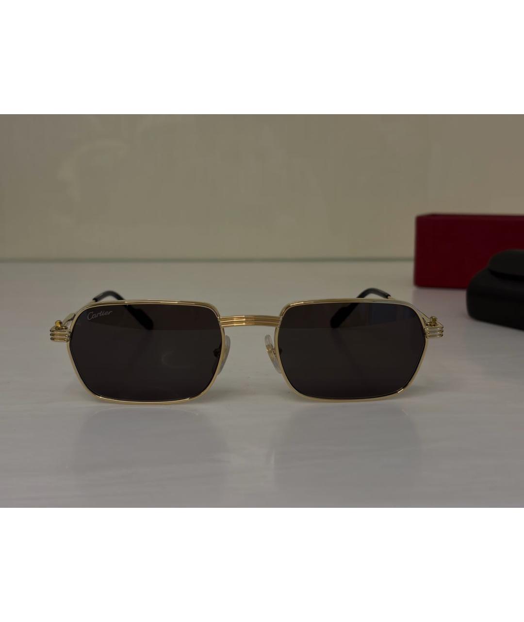 CARTIER Золотые металлические солнцезащитные очки, фото 2