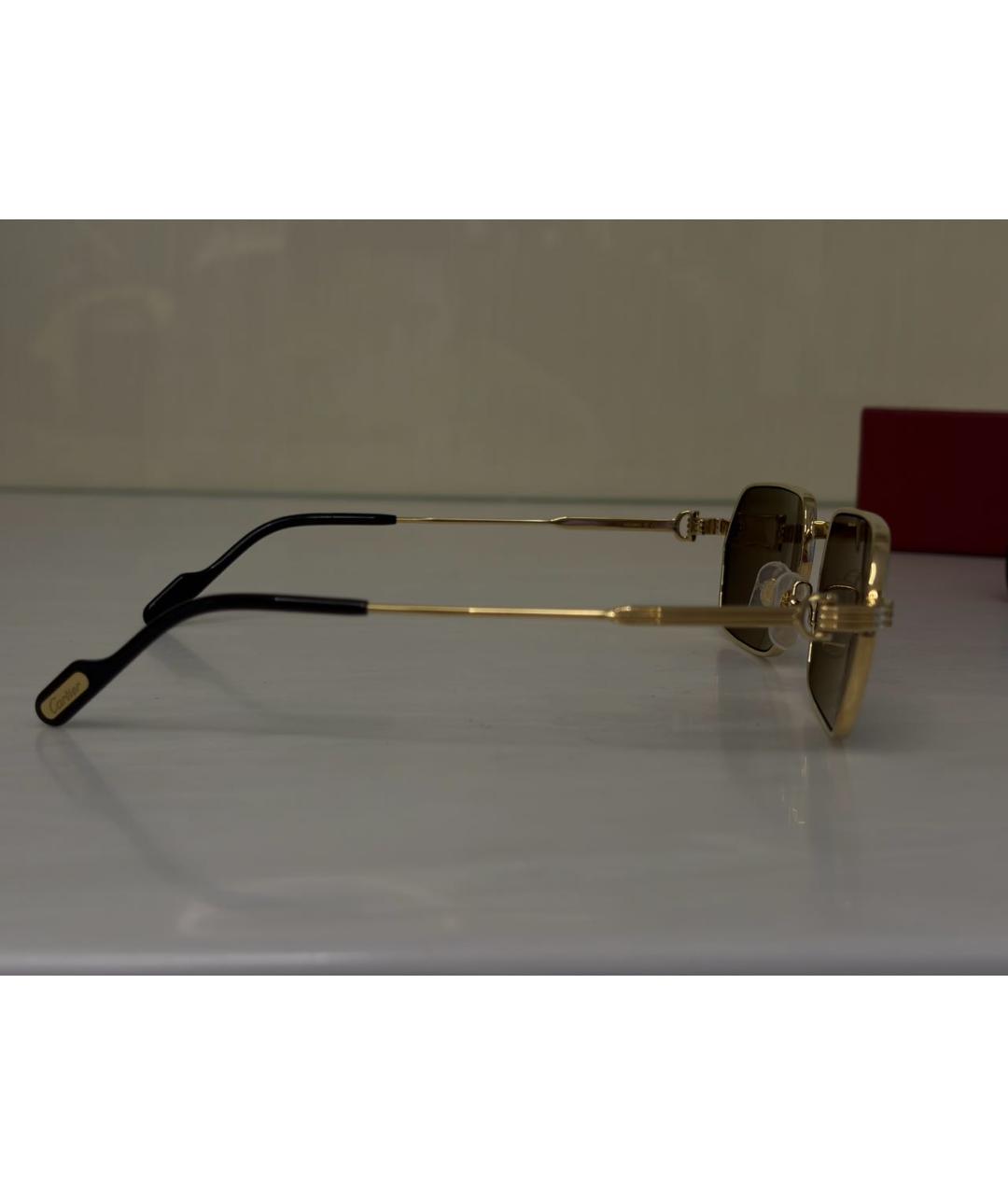 CARTIER Золотые металлические солнцезащитные очки, фото 5