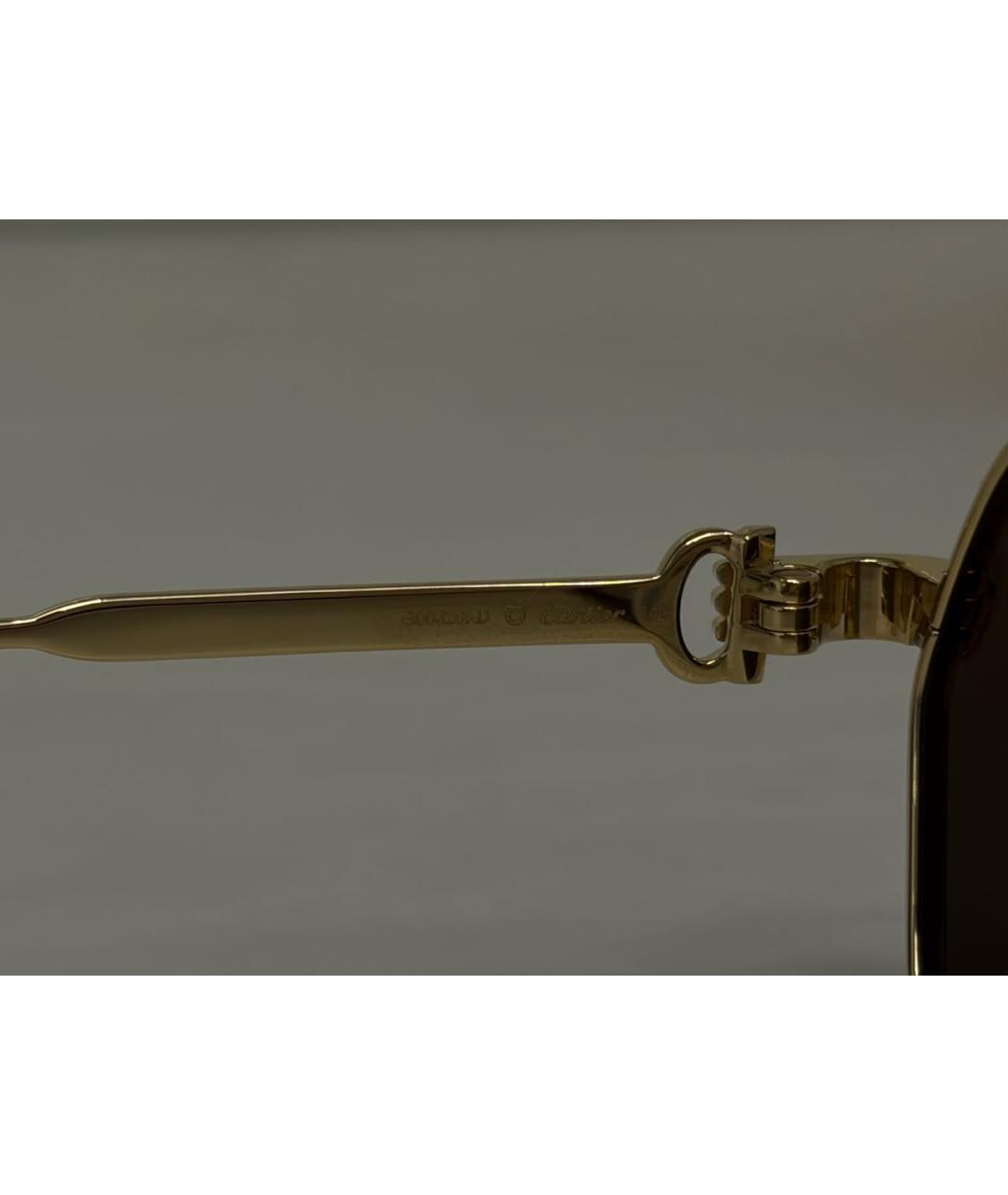 CARTIER Золотые металлические солнцезащитные очки, фото 6