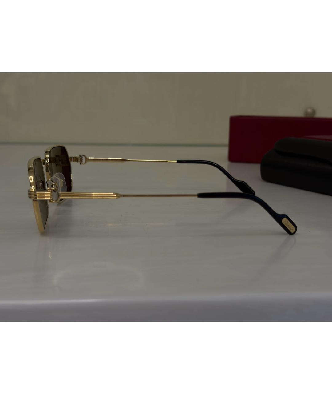 CARTIER Золотые металлические солнцезащитные очки, фото 3
