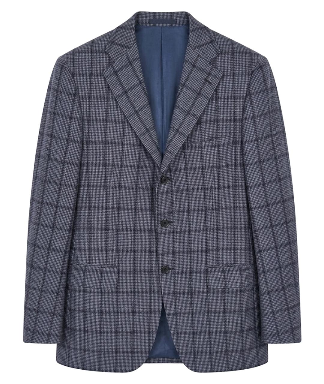 KITON Темно-синий кашемировый пиджак, фото 1