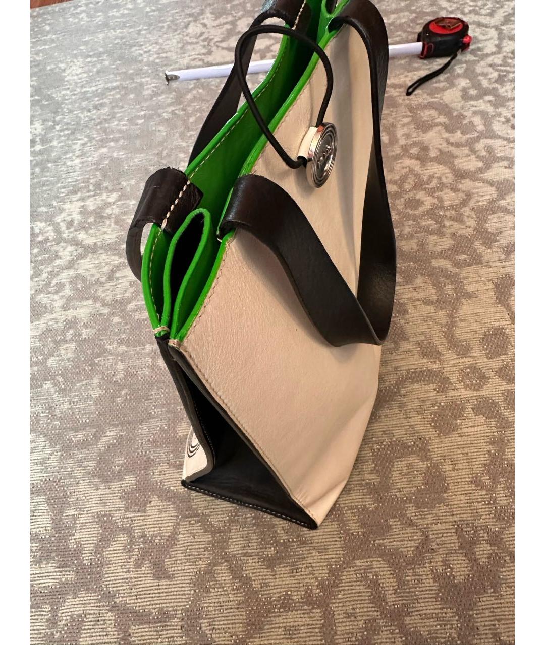 KENZO Белая кожаная сумка тоут, фото 3