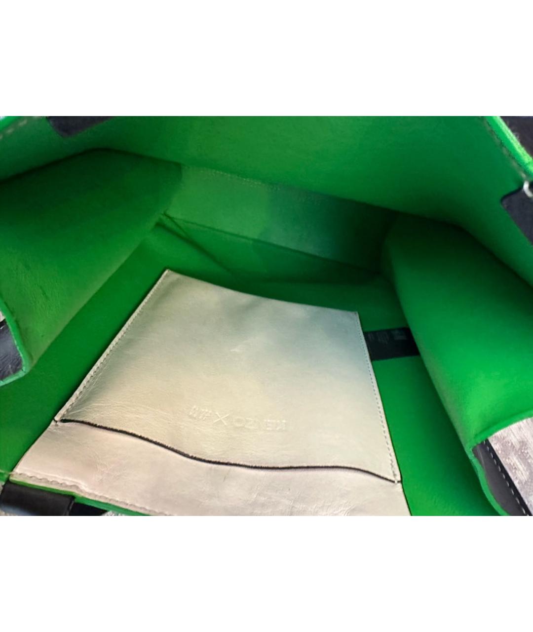 KENZO Белая кожаная сумка тоут, фото 6