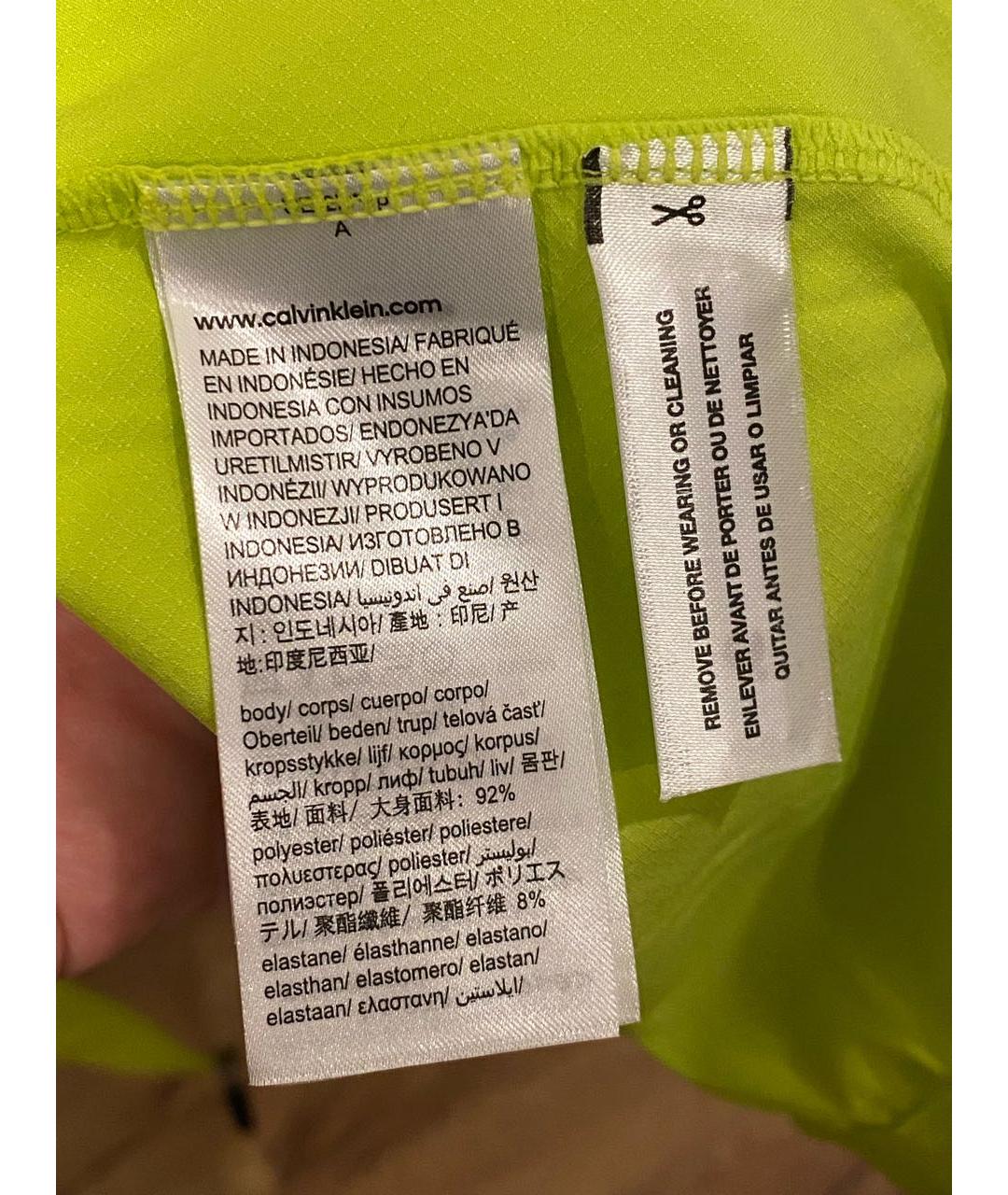 CALVIN KLEIN Зеленая полиэстеровая куртка, фото 8