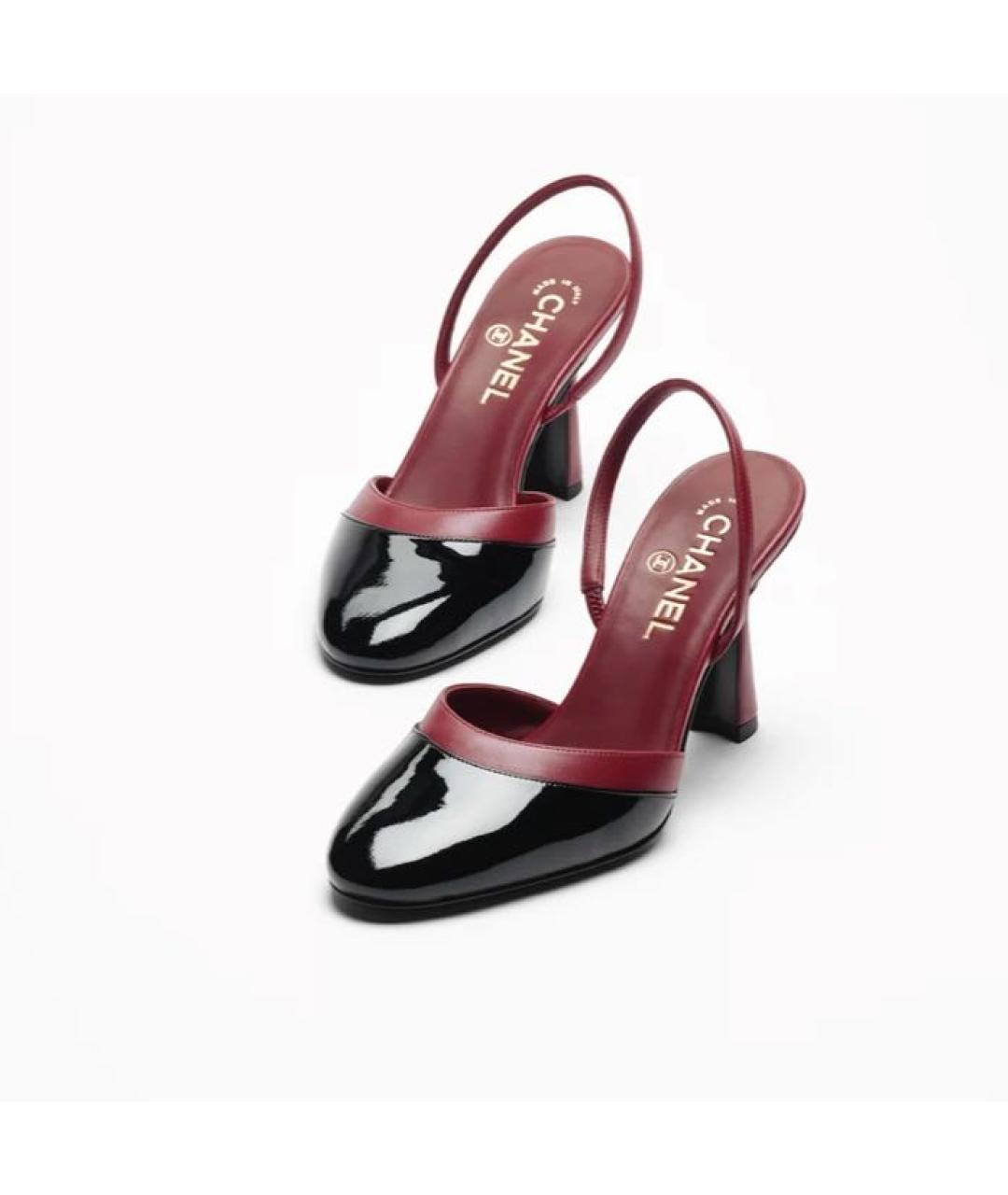 CHANEL Бордовые кожаные туфли, фото 2