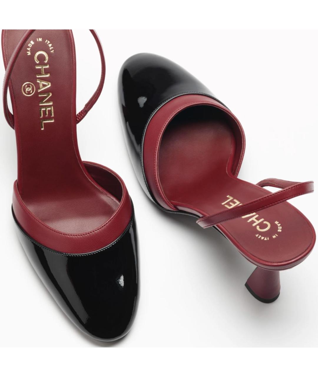 CHANEL Бордовые кожаные туфли, фото 4