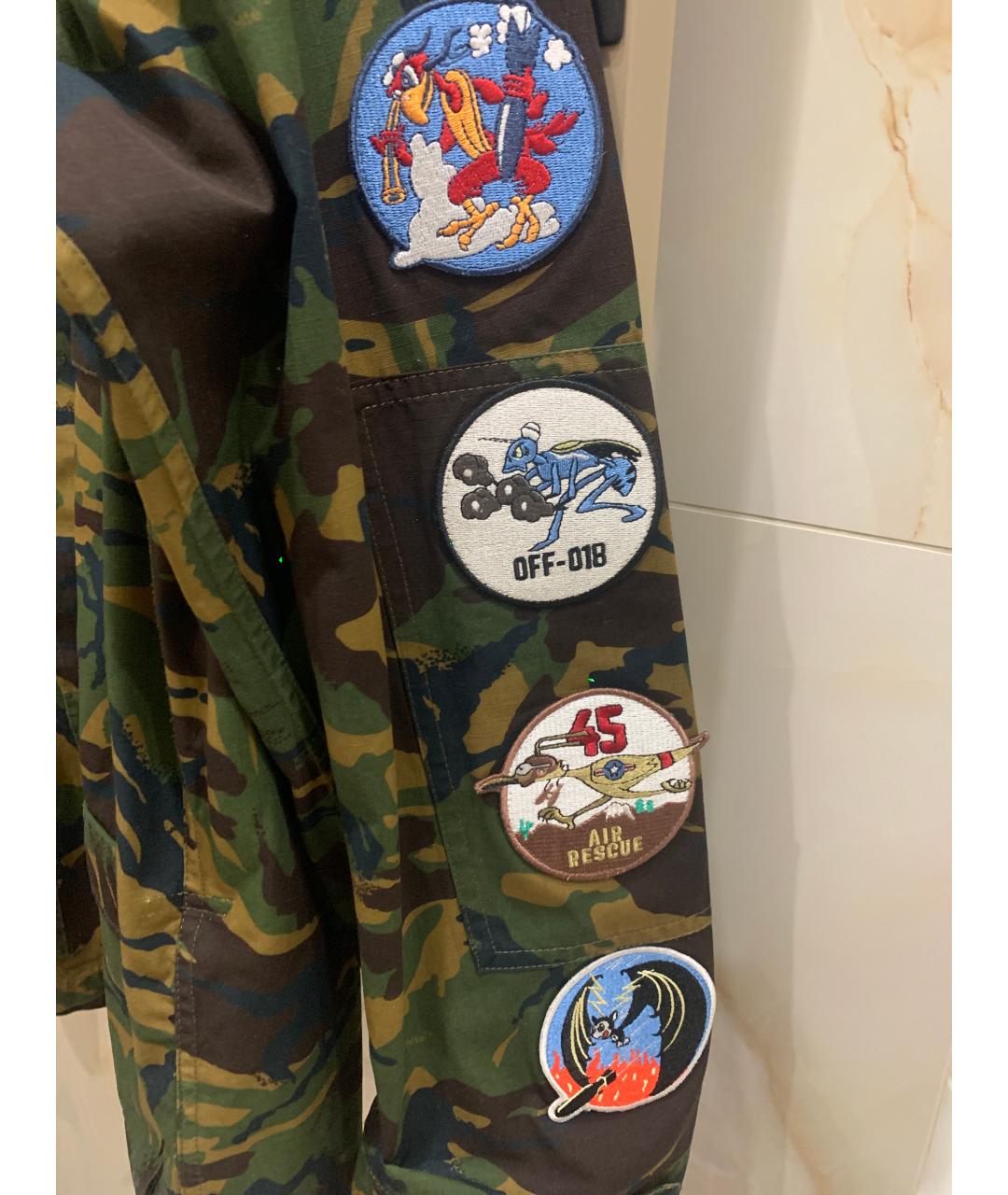 OFF-WHITE Хаки хлопковая куртка, фото 6