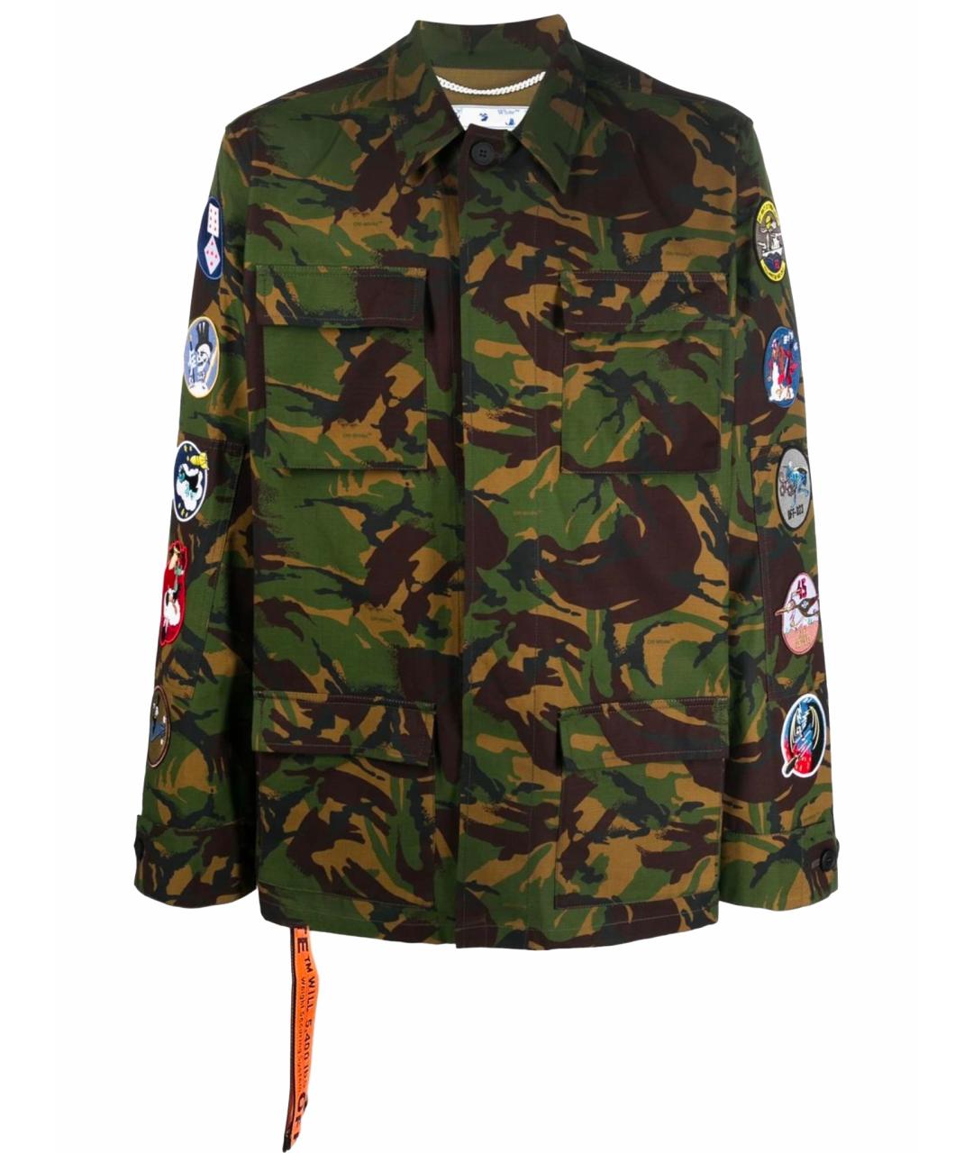 OFF-WHITE Хаки хлопковая куртка, фото 1