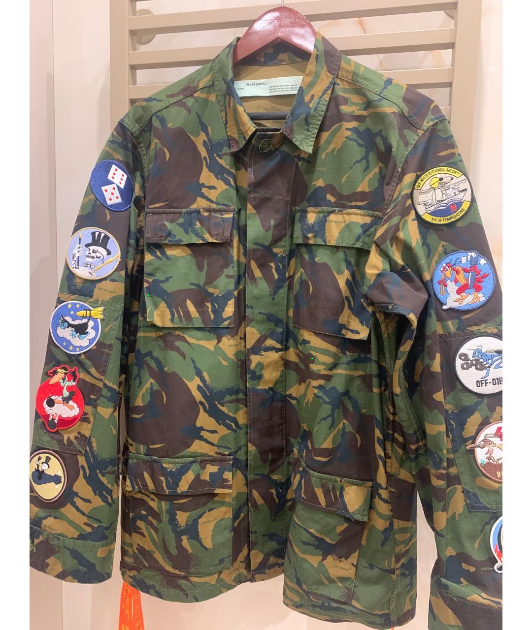 OFF-WHITE Хаки хлопковая куртка, фото 7