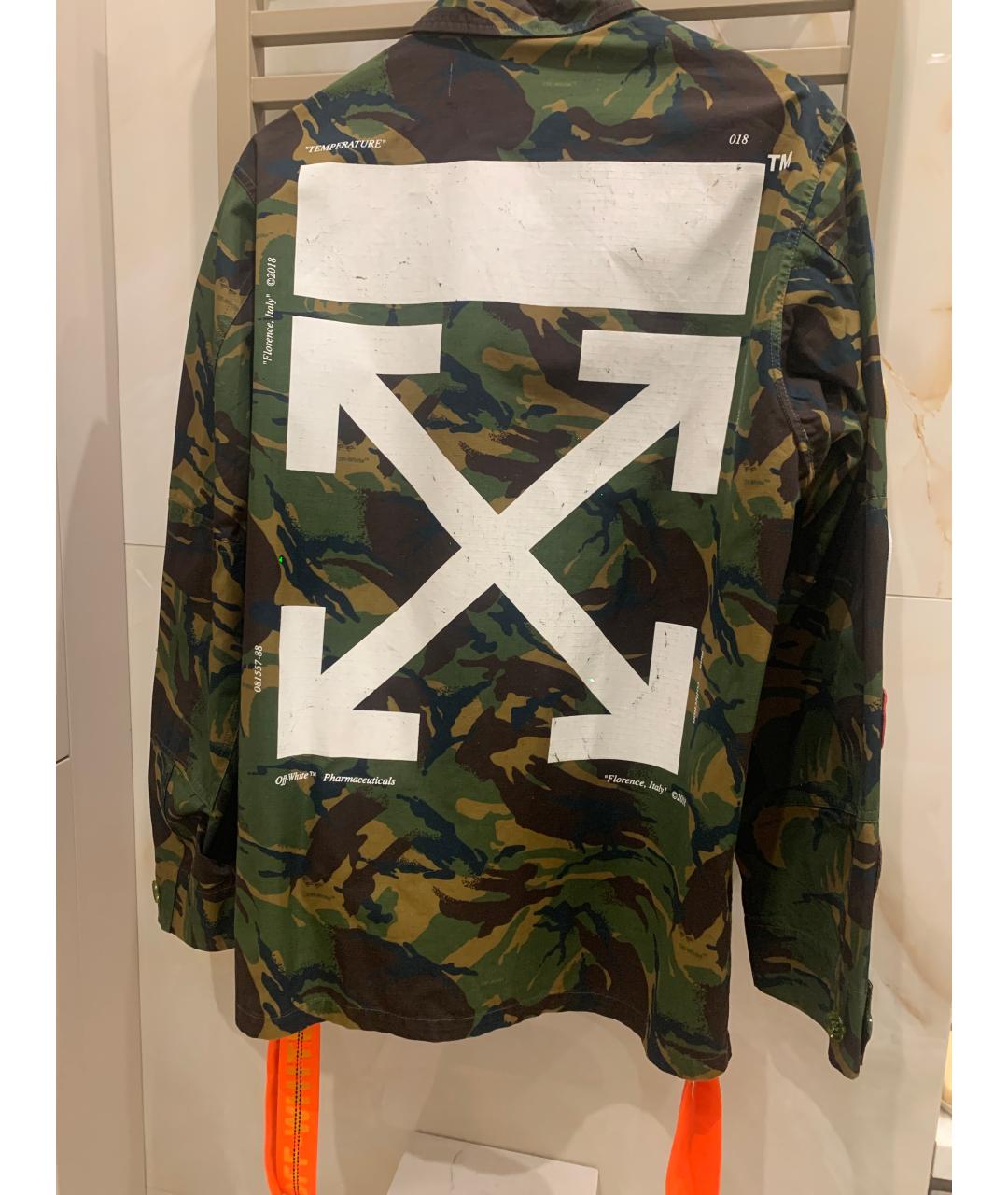 OFF-WHITE Хаки хлопковая куртка, фото 2