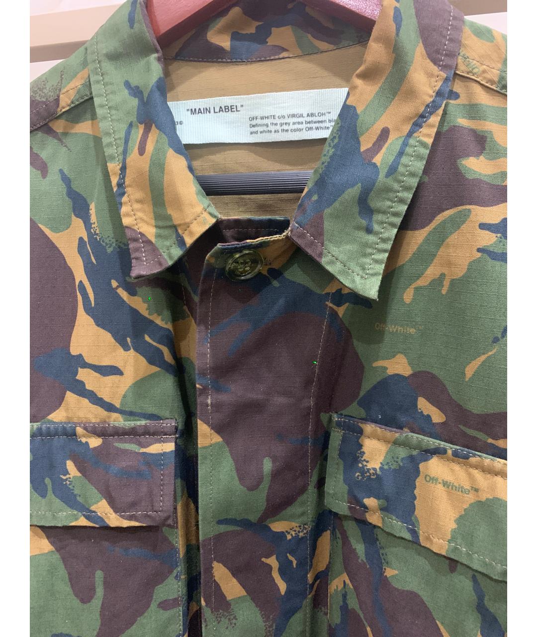 OFF-WHITE Хаки хлопковая куртка, фото 3