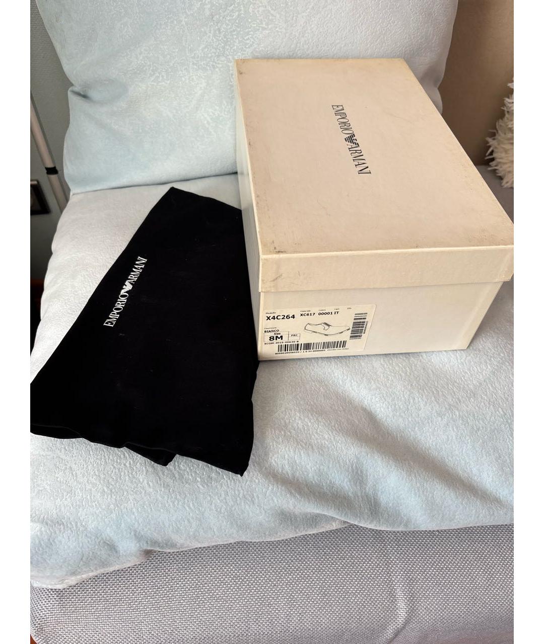 EMPORIO ARMANI Белые кожаные туфли, фото 5