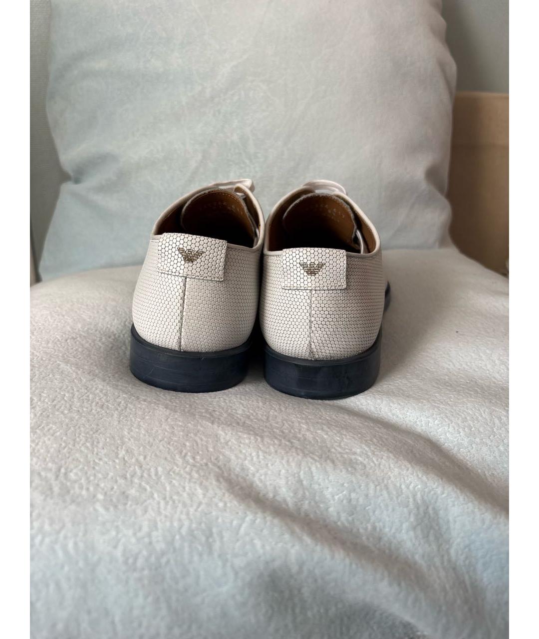 EMPORIO ARMANI Белые кожаные туфли, фото 4